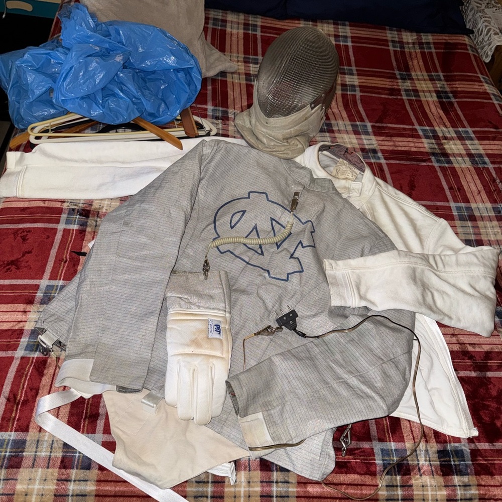 AF Men's Fencing RH Jacket Elite Stretch 350N, RH NC Saber Lame & RH PBT glove